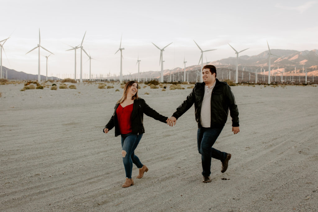 Engagement Photos at the windmills in Palm Springs 