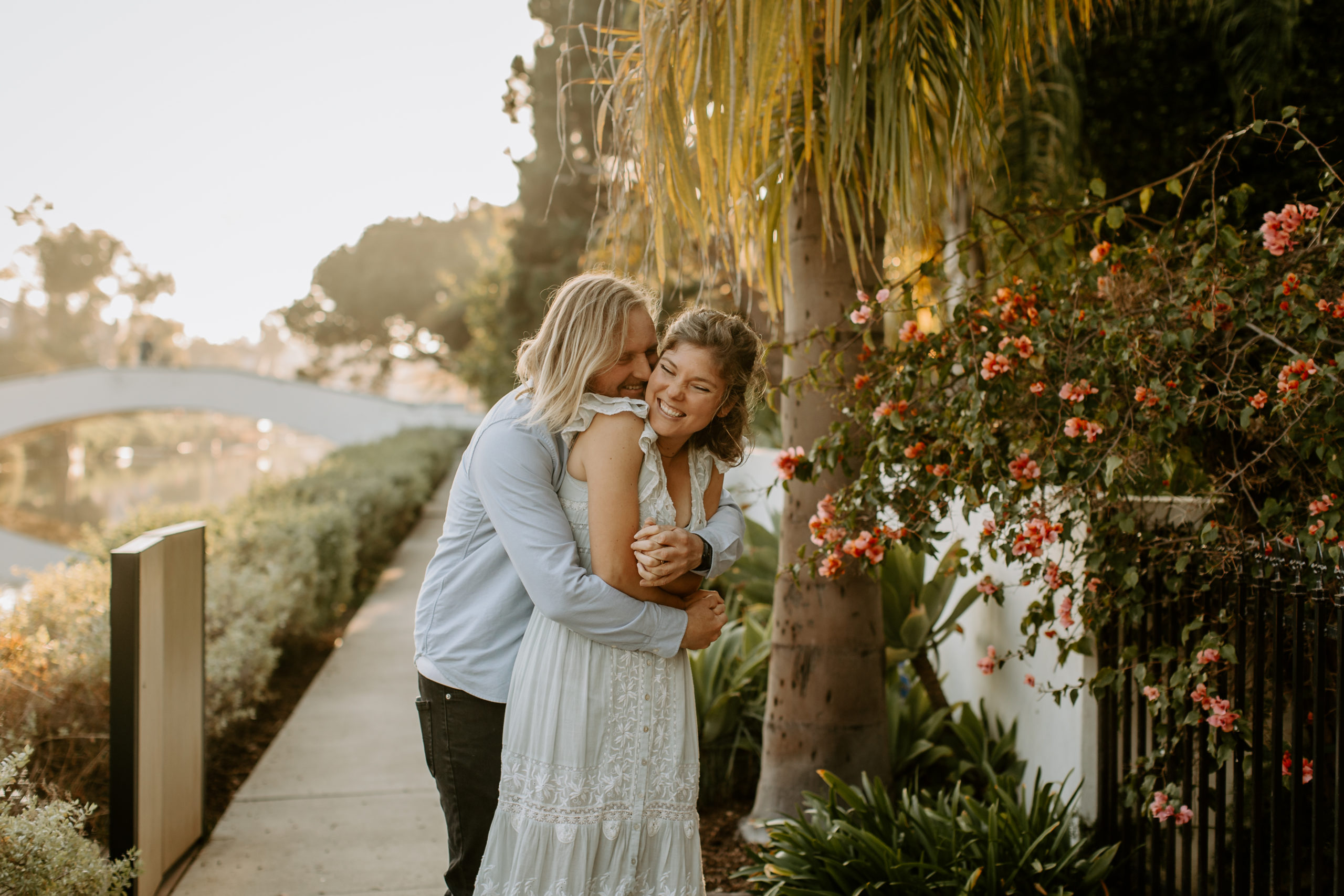 Venice Canals in Los Angeles engagement photos