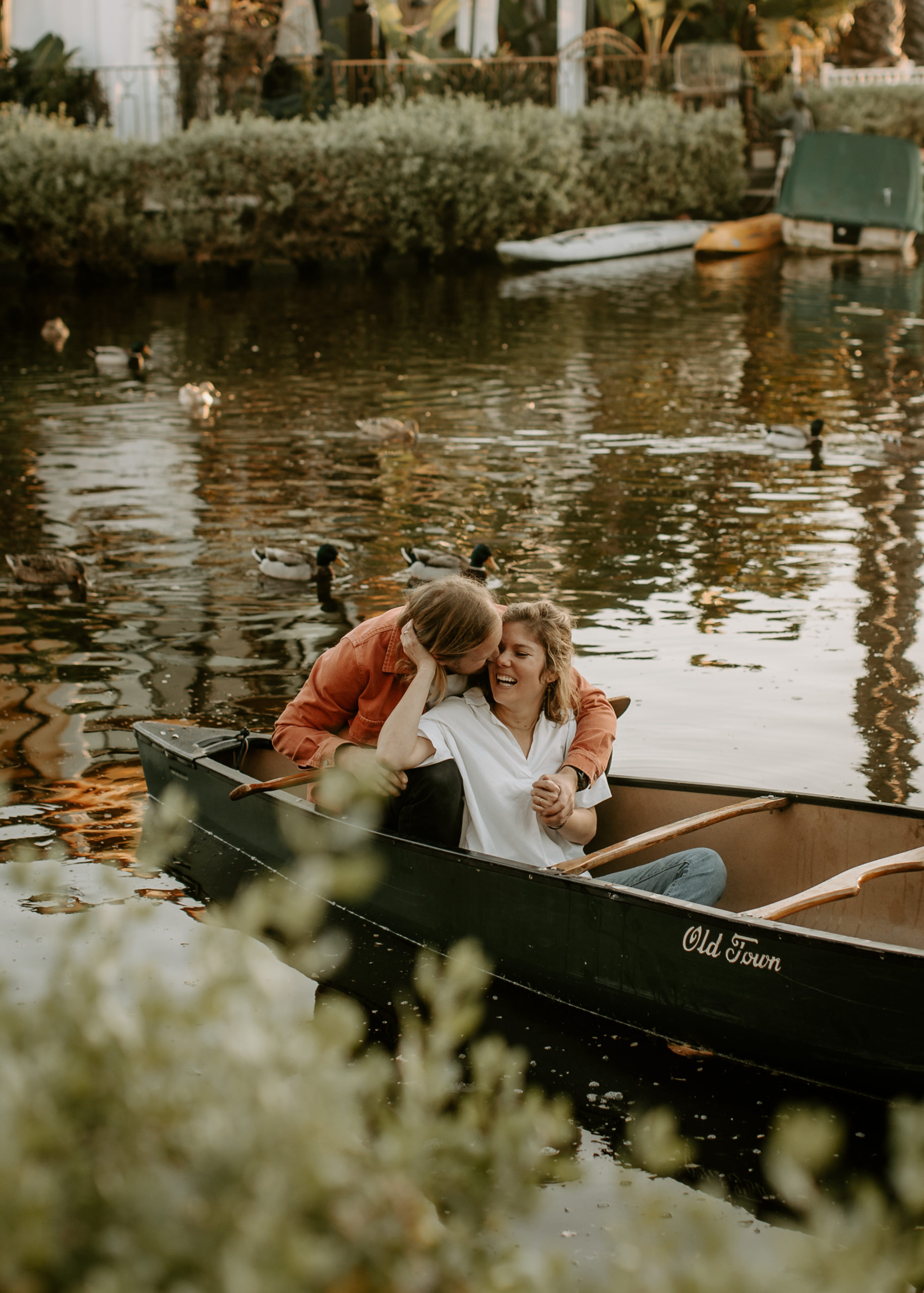 Venice Canals in Los Angeles engagement photos